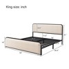 CAVINAS Modern Metal Bed Frame with Curved Upholstered Headboard,King Platform Bed with Under Bed Storage,Footboard Bed for Bedroom - 3 of 4