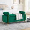 PAGED 44" Linen Storage Ottoman Bench,End of Bed Bench with Cylindrical Arms and Iron Legs,Ottoman with Storange for Living Room,Bedroom,Entrywa - 2 of 4