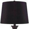 Regency Hill Traditional Table Lamps 25" High Set of 2 with USB Port Bronze Metal LED Touch On Off Black Faux Silk Drum Shade for Bedroom Living Room - 2 of 4