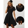 Allegra K Women's Lace Mesh Short Sleeve Ruffle Neck High Low Gothic Dress - 2 of 4