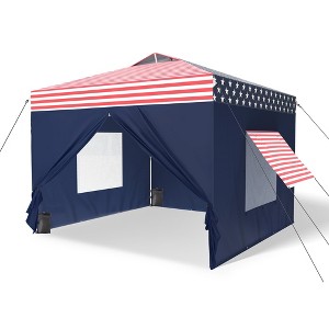 Captiva Designs 10’x10’ Pop-Up Canopy Tent with Sidewalls – Easy Setup, Waterproof, and Ventilated for Outdoor Events and Parties - 1 of 4