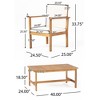 3 Pieces Outdoor Patio Furniture Set, Outdoor Bistro Set for 2, Patio Conversation Set with Table Chairs for Porch Balcony Garden Yard Poolside - 4 of 4