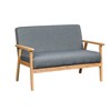 Solid Wood Loveseat and 2 Chairs Set with Full Foam Seats for Living Room - 2 of 4
