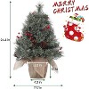 Acekool 2ft Mini Tabletop Tree - Pre-Lit LED Decor with Pinecone Accents - 3 of 4