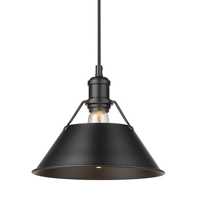 Orwell 10'' Matte Black Industrial Pendant with Glass Detail