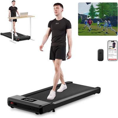 DeerRun 35.43 Inches long Run Area Treadmills Portable Walking Treadmill 2.5HP black 42.76"*20.24"*3.43"