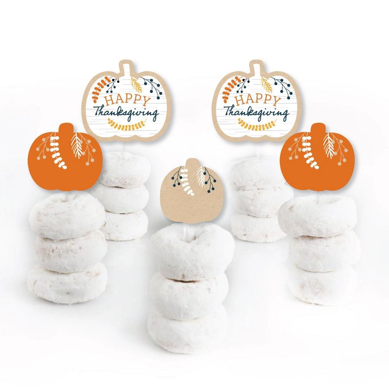 Big Dot of Happiness Happy Thanksgiving - Dessert Cupcake Toppers - Fall Harvest Party Clear Treat Picks - Set of 24, 2 of 7