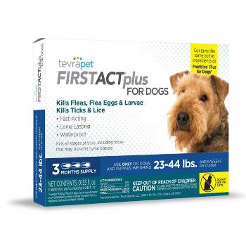 Tevra Pet FirstAct Plus Flea and Tick Treatment for Medium Dogs - 23 to 44lbs - 3 Doses