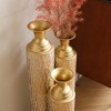 Angel Sar 3 Piece Handmade Gold Vase, Tall Metal Floor Vase with Embossed Gold Ivy, Large Flower Vase - 4 of 4