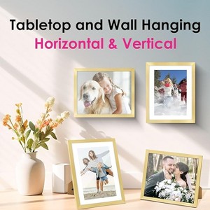 Ridstar Wall-Mountable and Tabletop Dual-Use High-Definition Acrylic 6-Piece Picture Frame Set-Gold - 1 of 4