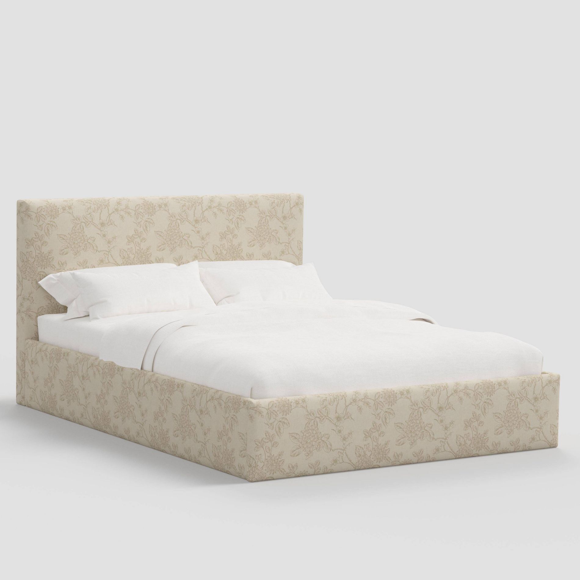 Full Sophia Square Low Platform Bed Toile Floral Stucco - Threshold™