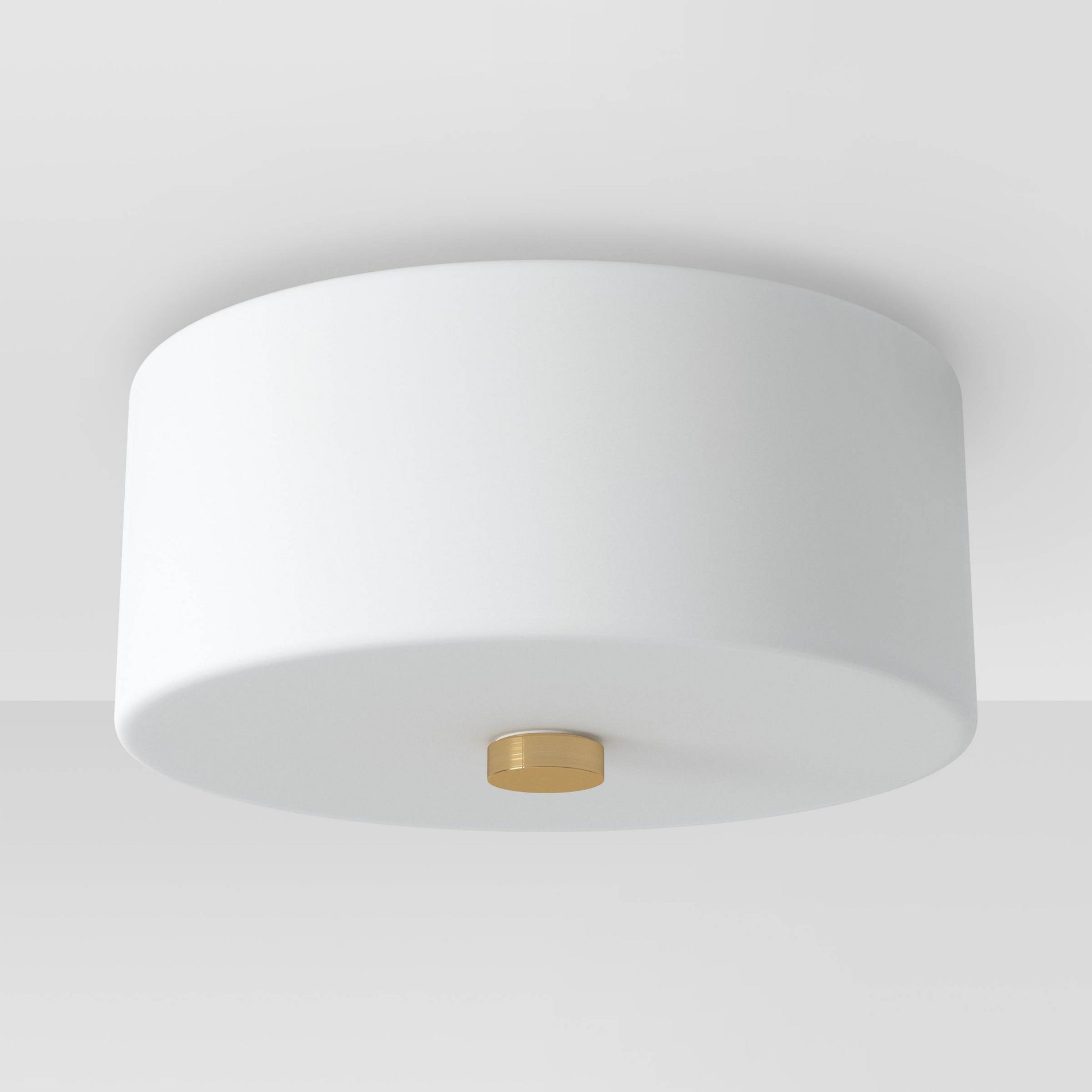 Glass Flush Mount Ceiling Light White - Threshold™: ETL Listed, Modern Decor, Metal & Glass, 2-Bulb Fixture