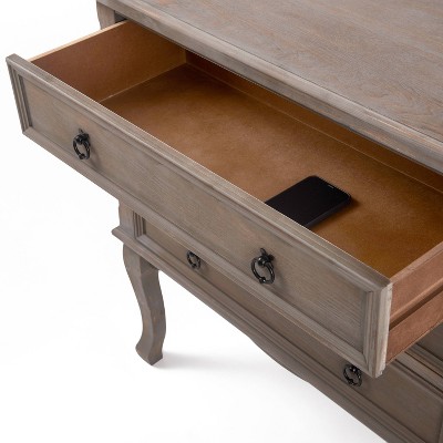 Elegant Farmhouse Light Gray 3-Drawer Storage Chest
