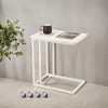 C Shaped End Table TV Tray End Table, C Shaped TV Tray With Metal Frame Rolling Casters TV Tables For Living Room For Eating Bed Table Tray - 2 of 4