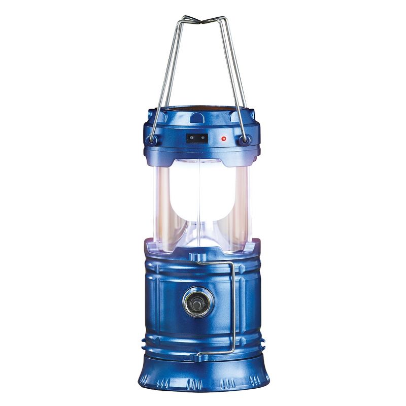 Collections Etc Portable Solar Bright LED Lighted Emergency Lantern 5.25 X 3.75 X 7.5 Blue Modern & Contemporary, 1 of 5