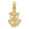 Black Bow Jewelry 14k Yellow, White or Rose Gold Small Mariner Crucifix Pendant, 11x22mm - 3 of 4