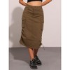 Allegra K Women's Midi Flap Pocket Back Slit Drawstring Cargo Skirt - 4 of 4