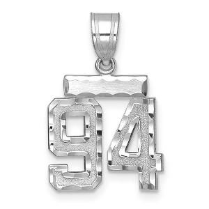 Black Bow Jewelry 14k White Gold, Varsity Collection, Small D/C Pendant, Number 94 - 1 of 3