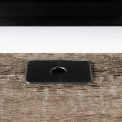 Weathered Oak Wall Mounted TV Stand with Cabinet