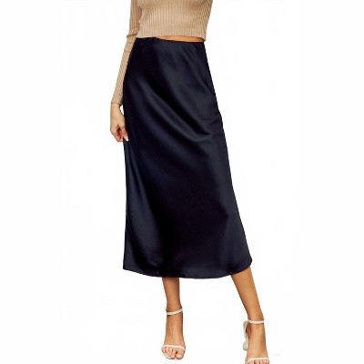 Women's Satin Midi Skirt - DRESS FORUM