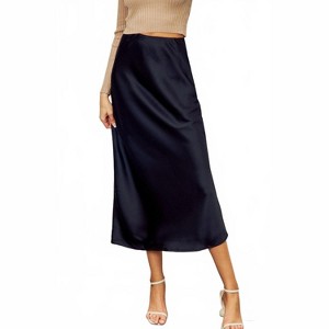 Women's Satin Midi Skirt - DRESS FORUM - 1 of 4