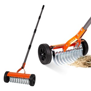 Walensee Thatch Rake, 76.8’’ Adjustable Handle, 2mm Steel Blades – Heavy Duty for Lawn Moss, Leaves & Debris - 1 of 4