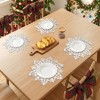 REGALWOVEN Set of 6 Snowflake Shape Placemats, Kitchen Table Mat, Seasonal Holiday Christmas Place Mats for Party Dining Table - 3 of 4