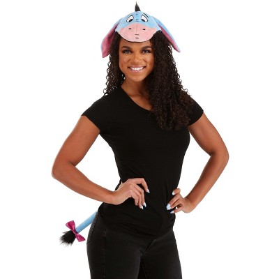 Eeyore Plush Blue and Pink Headband & Tail Costume Kit