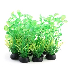 Unique Bargains Fish Tank Plastic Landscape Artificial Grass Decoration Plant Green 10 Pcs - 1 of 3