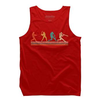 Men's Design By Humans Vintage Distressed Baseball Swing By LuckyCharm99 Tank Top