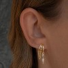Dangle Earrings for Women,14k Gold Plated Triple Huggie Stud Earrings Cute Statement Chain Earring Dainty Drop - 4 of 4