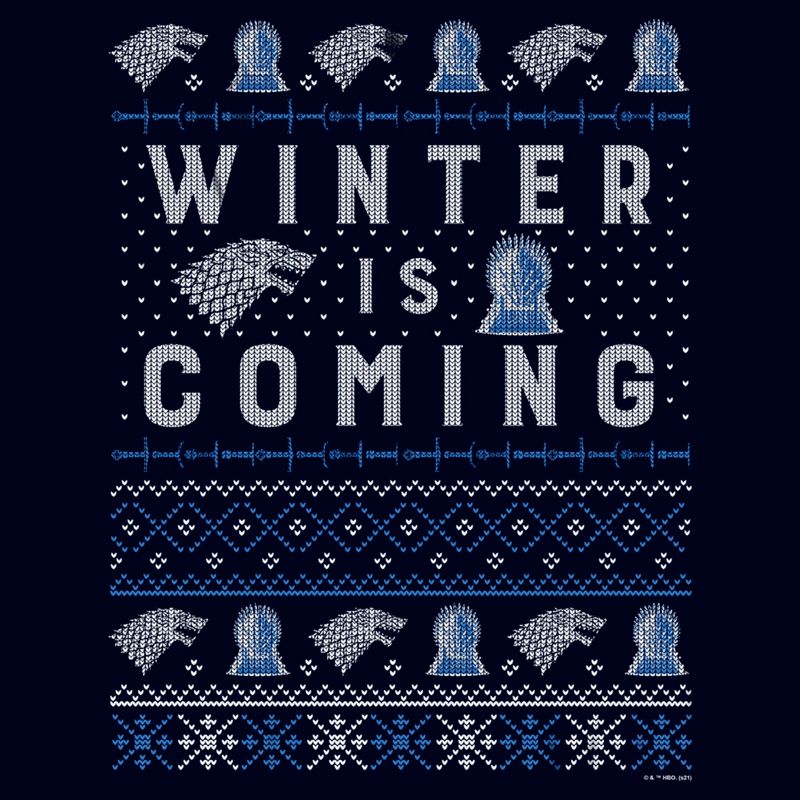Men's Game of Thrones Christmas Winter is Coming Sweater T-Shirt, 2 of 6