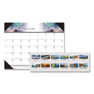 House of Doolittle Recycled Full-Color Monthly Desk Pad Calendar Nature Photography 12-Month January 2026 to December 2026 Black Binding - 1 of 4