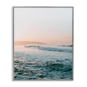 Stupell Industries Surfing the Tide Beach Wave Photograph Framed Giclee Art, Gray, 16" x 20" - 1 of 4