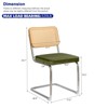 FONTOI Dining Chairs Set of 2, Rattan Side Accent Chairs with Chrome Legs, Upholstered Dining Chairs for Kitchen, Olive Green, 17.5"*33.1"*20.9" - 3 of 4