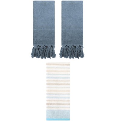 REGALWOVEN 3 Packs Cotton Absorbent Soft Hand Towels for Bathroom