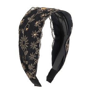 Unique Bargains Women's Rhinestone Lace Headband 5.91"x4.72" 1 Pc - 1 of 4