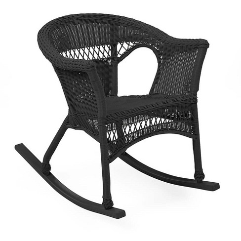 Easy Care Wicker Rocker Patio Rocking, Black Resin Outdoor Rocking Chairs