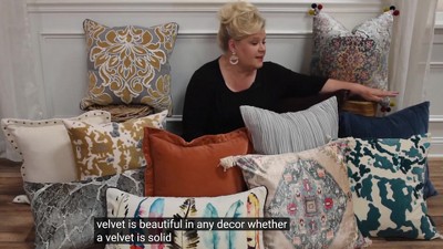 Blush Embroidered Cotton Velvet Standard/Queen Pillow Cover