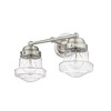 Vaughn 2-Light Matte Black Vanity Light with Opal Glass Shades - Dimmable, Damp Rated - 3 of 4