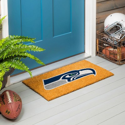 EvergreenNFLSeattle Seahawks Logo Natural Coir 28 x 16 Inches Indoor Outdoor Doormat