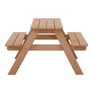 WestinTrends Malibu Outdoor Patio Kids HDPE Plastic Picnic Bench Table - 1 of 4