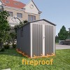 Spacious Metal Outdoor Storage with Window, Weather-Resistant Design, Ideal for Motorcycles, Tools, and Equipment Organization - Coolbibila - 3 of 4