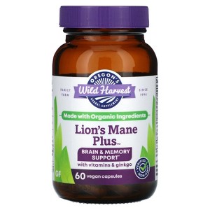 Oregon's Wild Harvest Lion's Mane Plus, 60 Vegan Capsules - 1 of 4