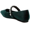 Dresden Diamante Brooch Velvet Ballerinas - 3 of 4