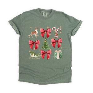 Simply Sage Market Women's Coquette Christmas Collage Short Sleeve Garment Dyed Tee - 1 of 4