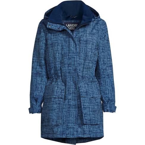 Lands' End Women's Petite Squall Waterproof Insulated Winter Parka - Medium  - Deep Sea Navy Etched Print : Target