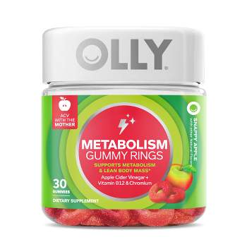 OLLY Metabolism Gummy Rings with Apple Cider Vinegar, Vitamin B12 & Chromium - Apple - 30ct