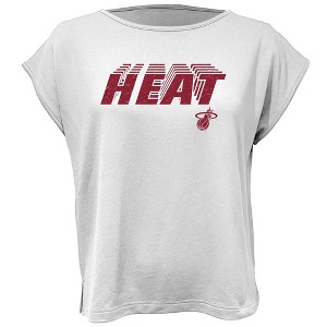 NBA Miami Heat Women's White Round Neck Short Sleeve T-Shirt - 1 of 4