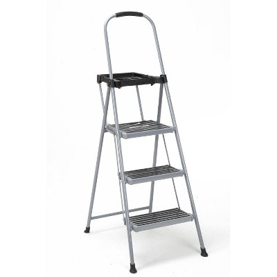 Folding Steel 4-Step Ladder w/ Hand Rail, Wide Steps, 330lbs Capacity –  Best Choice Products